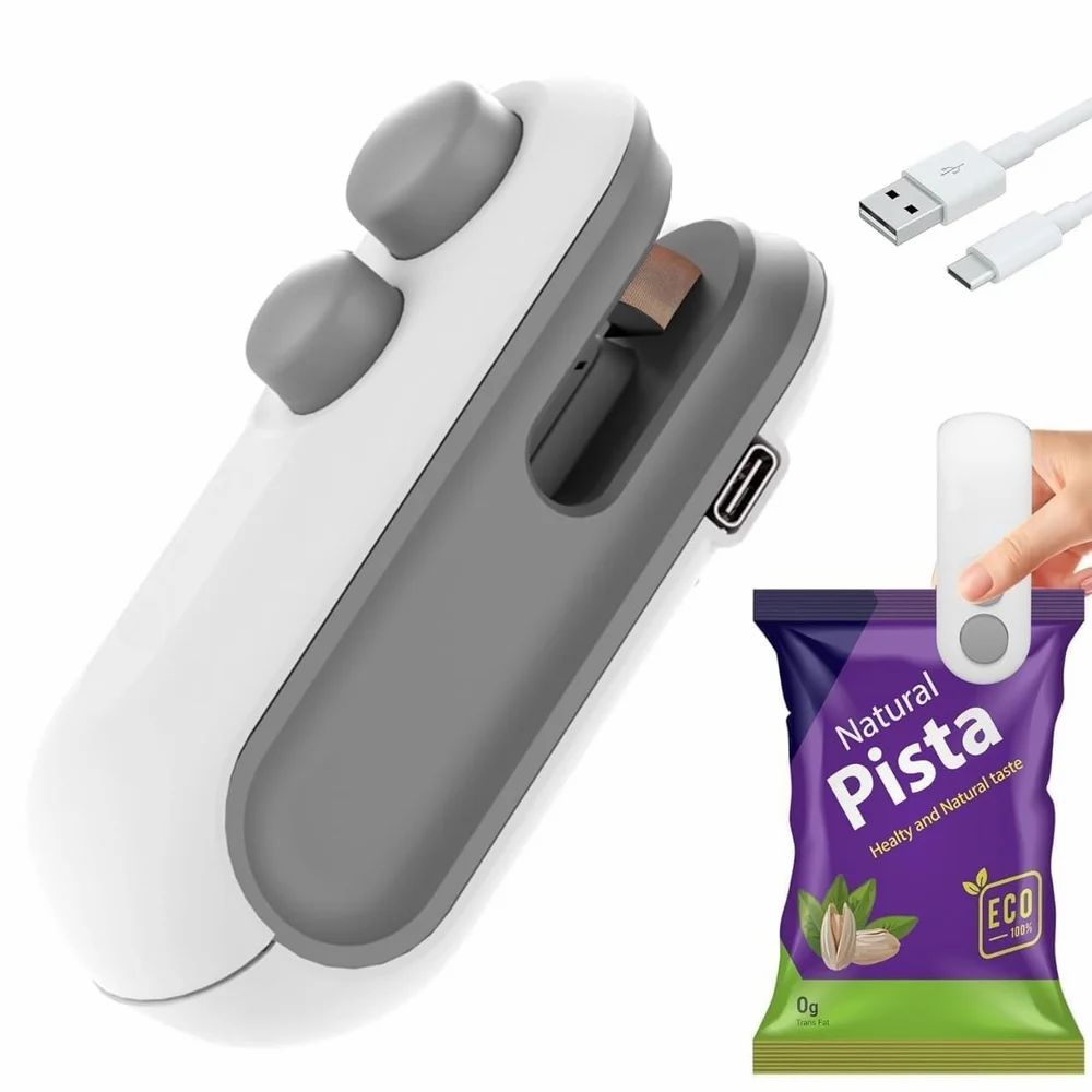 Portable Mini Sealing Machine 2 in 1 USB Rechargeable.